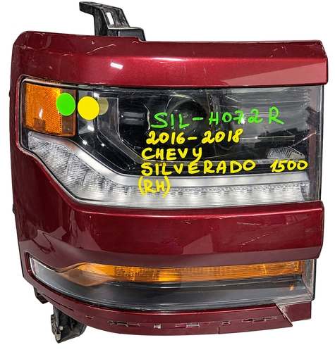 2016-2018 Chevy Silverado 1500 RH Passenger Headlight Assembly
