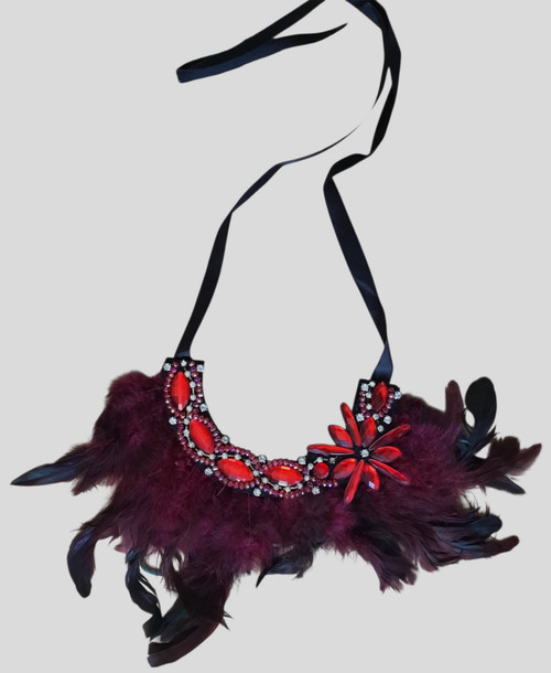 2955 A - Woman Necklace feather design.