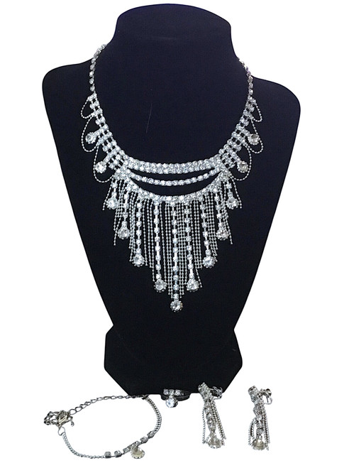 2967 A- Accent Rhinestone Paved Necklace*