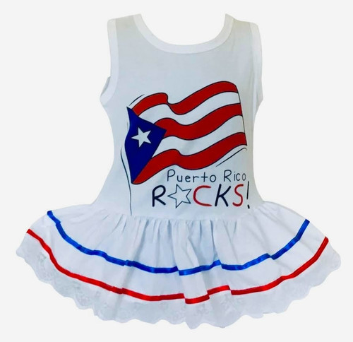Dress for babies 1 and 2 years old, Puerto Rico flag