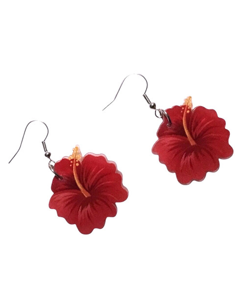2D Flat Elegant Red Hibiscus Flower