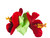 2606 -Hear Pin Red Hibiscus Amapola Flower .Amapola double red