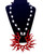2961 A - Woman Necklace red & white collar.