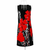 3005 W-Black Sequin Dress with Red Floral Appliqué*