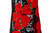 3005 W-Black Sequin Dress with Red Floral Appliqué*