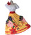 4‑piece  Set-Jíbara floral set for women: Skirt waist stretches 32"–42", length 38". Blouse bust 43". Includes red waistband and red Amapola flower.