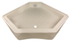RV Corner Shower Pan Base 34" Parchment Center Drain Camper Wash Bath Room