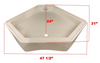 RV Corner Shower Pan Base 34" Parchment Center Drain Camper Wash Bath Room