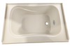 RV Bath Tub 36" x 24" Parchment Right Drain Trailer Camper Wash Bath Room Shower