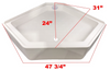 RV Corner Shower Pan Base 34" White Center Drain Camper Wash Bath Room Neo Angle
