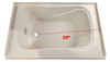 RV Bath Tub 36" x 24" Parchment Left Drain Trailer Camper Wash Bath Room Shower