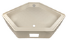 RV Corner Shower Pan Base 36" Parchment Center Drain Camper Wash Bath Room