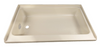 RV Shower Pan Base 40" x 24" Parchment Left Drain Trailer Camper Bath Yellowed