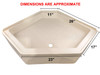 RV Corner Shower Pan Base 34" Parchment Center Drain Camper Wash  Bath Yellowed
