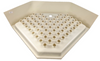 RV Corner Shower Pan Base 34" Parchment Center Drain Camper Wash  Bath Yellowed
