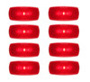 (8) Optronics Red LED Clearance Marker Light 1 Diode 4" x 2" Surface RV Trailer