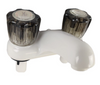 Afeel RV Bathroom Sink Faucet 4" White w Smoke Handles Lavatory