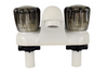Afeel RV Bathroom Sink Faucet 4" White w Smoke Handles Lavatory