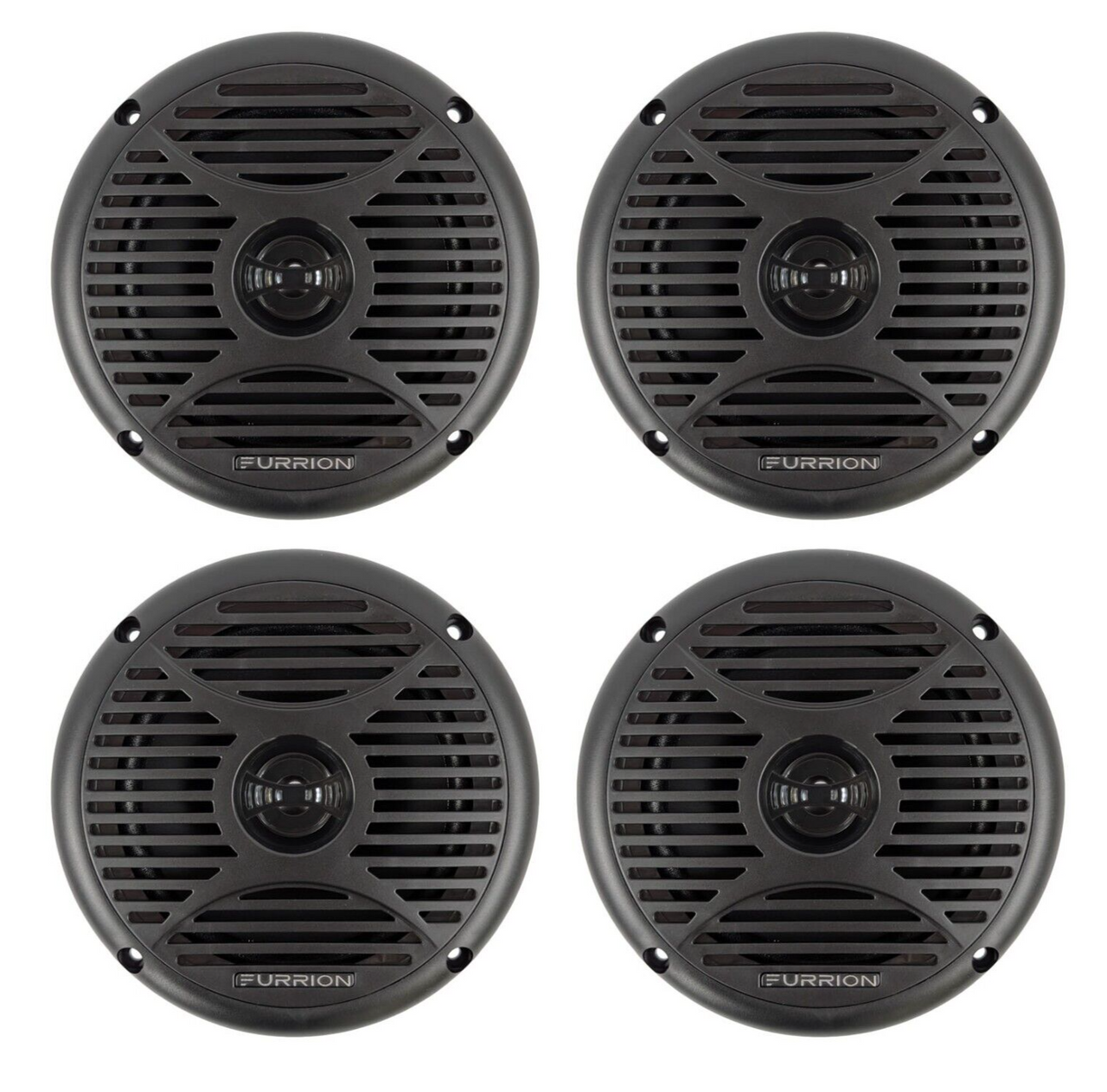 (4) Furrion 5" Outdoor Marine Speakers RV Camper Trailer Boat Black 30 Watts