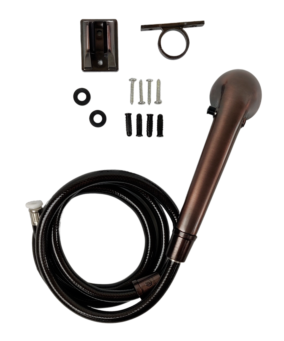 RV Hand Held Shower Head and 60" Hose Kit Oil Rubbed Bronze Camper w/ Shutoff