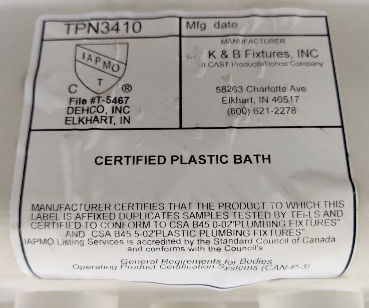 RV Corner Shower Pan Base 34" Parchment Center Drain Camper Wash Bath Room