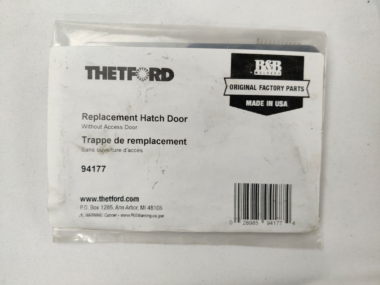 Thetford Replacement Hatch Door Black Access B&B Molders RV Camper Trailer 94177