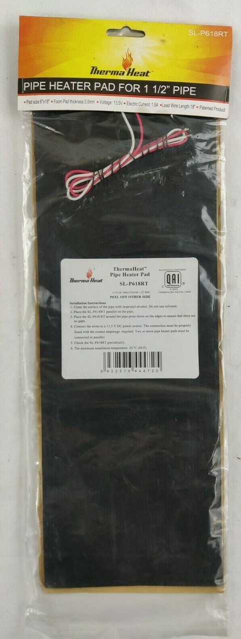 Therma Heat 6" x 18" Pipe Heater 1 1/2" 1.5" Drain Pipe RV Camper 13.5VDC