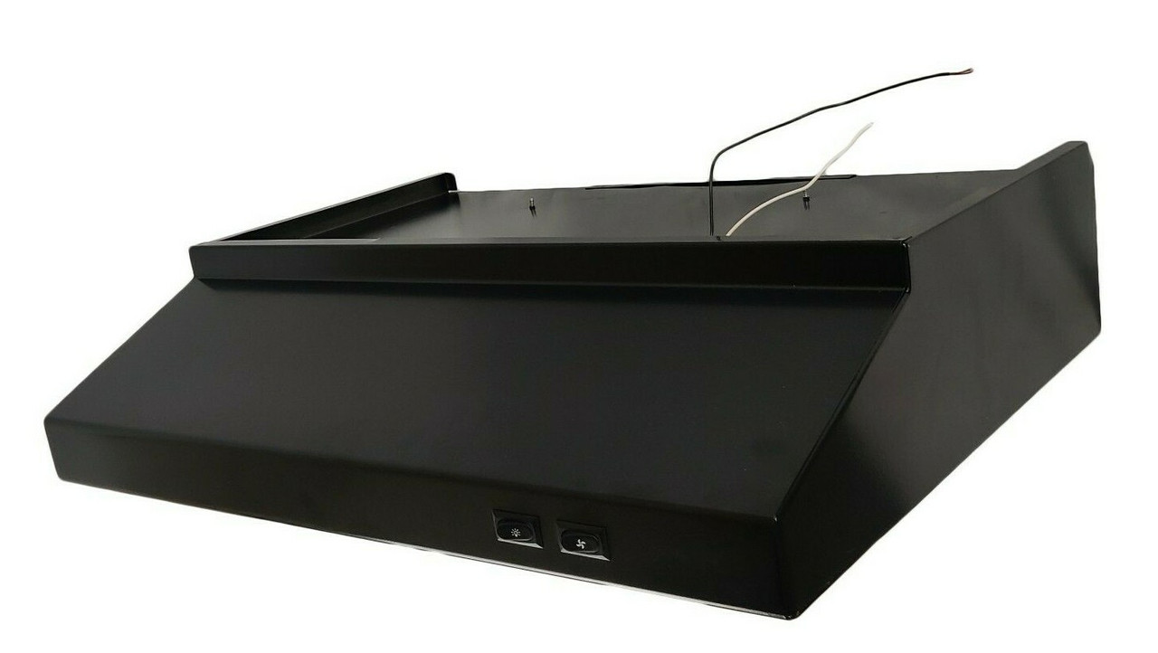 24" Range Stove Black Ductless Hood Vent W/ Fan Light RV Camper 12V S0730 Series