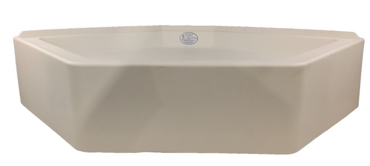 RV Corner Shower Pan Base 36" White Center Drain Camper Wash Bath Room Neo Angle