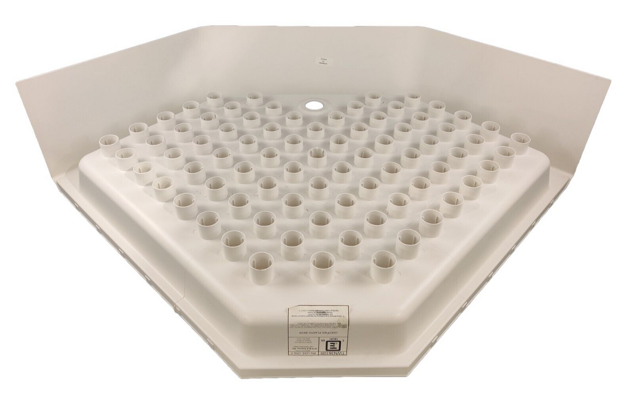RV Corner Shower Pan Base 36" White Center Drain Camper Wash Bath Room Neo Angle