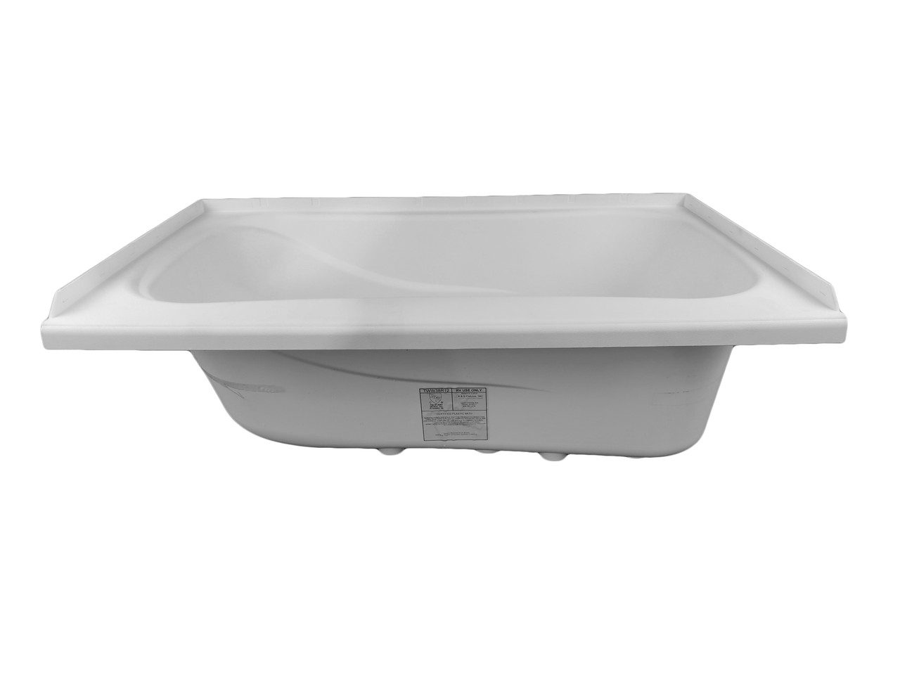 RV Bath Tub 38" x 24" White Right Drain Trailer Camper Wash Bath Room Shower