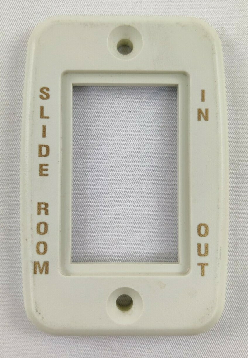 RV Slide Out Room Switch Cover Only In Out Off White Camper Trailer Bezel Frame