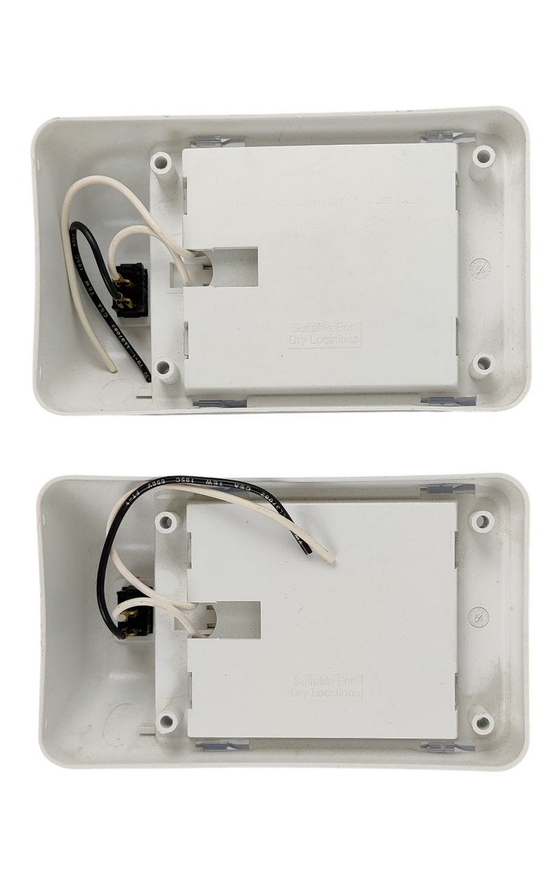 (2) Single Light w/ Switch 12 Volt Incandescent Clear RV Camper Trailer