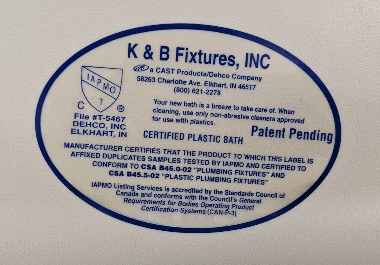 RV Corner Shower Pan Base 36" Parchment Center Drain Camper Wash Bath Room