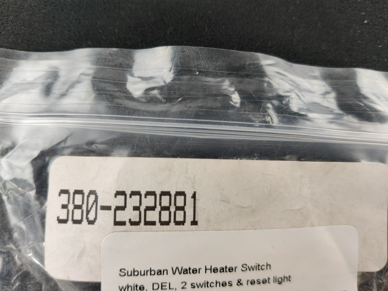 Suburban RV Water Heater Gas Electric Switch Fault Light Off White Camper 232881