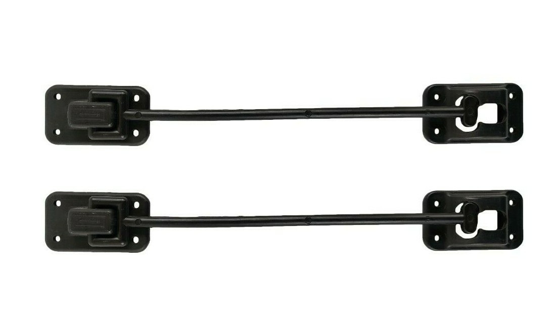 2 RV 10" Entry Door Catch Latch T Style Holder Camper Trailer Black Plastic
