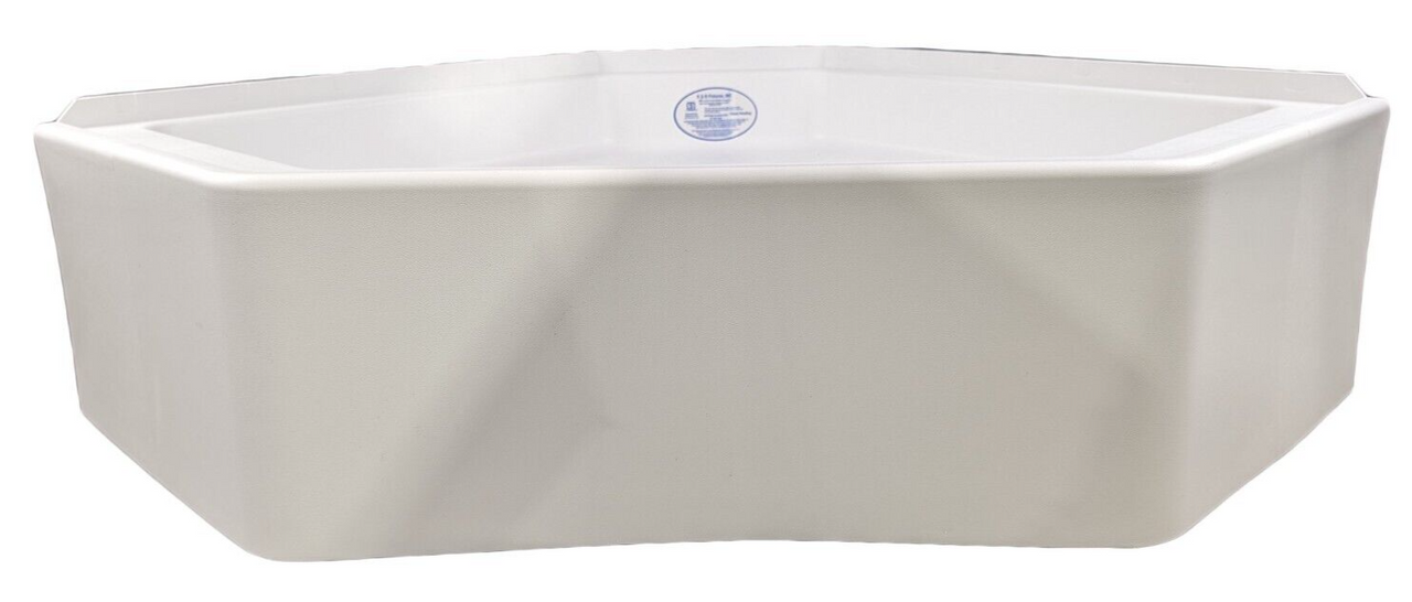 RV Corner Shower Pan 32" White Center Drain Camper Bath Room Neo Angle Base
