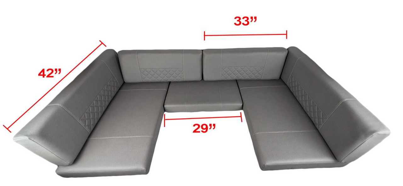 42" x 74" U Shape Dinette Booth Grey Cushions Table RV Camper Trailer Coachmen