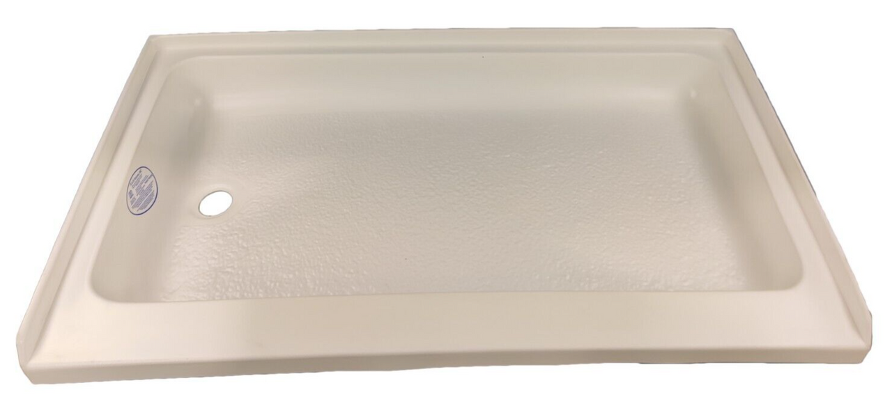 RV Shower Pan Base 40" x 24" White Left Drain Trailer Camper Wash Bath Room