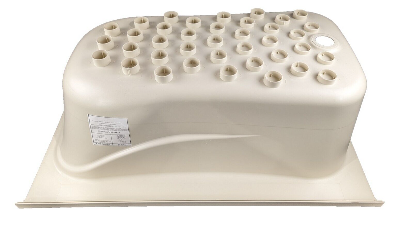 RV Bath Tub 38" x 24" Parchment Left Drain Trailer Camper Wash Bath Room Shower