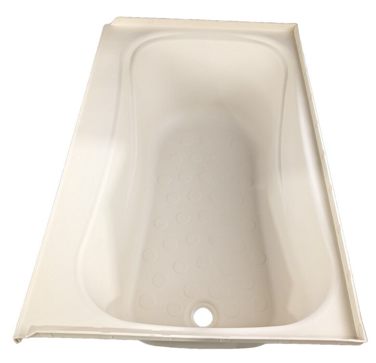RV Bath Tub 38" x 24" Parchment Right Drain Trailer Camper Wash Bath Room Shower