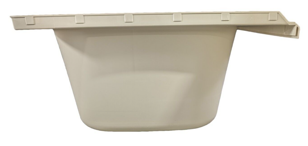 RV Bath Tub 40" x 24" Parchment Left Drain Trailer Camper Wash Bath Room Shower