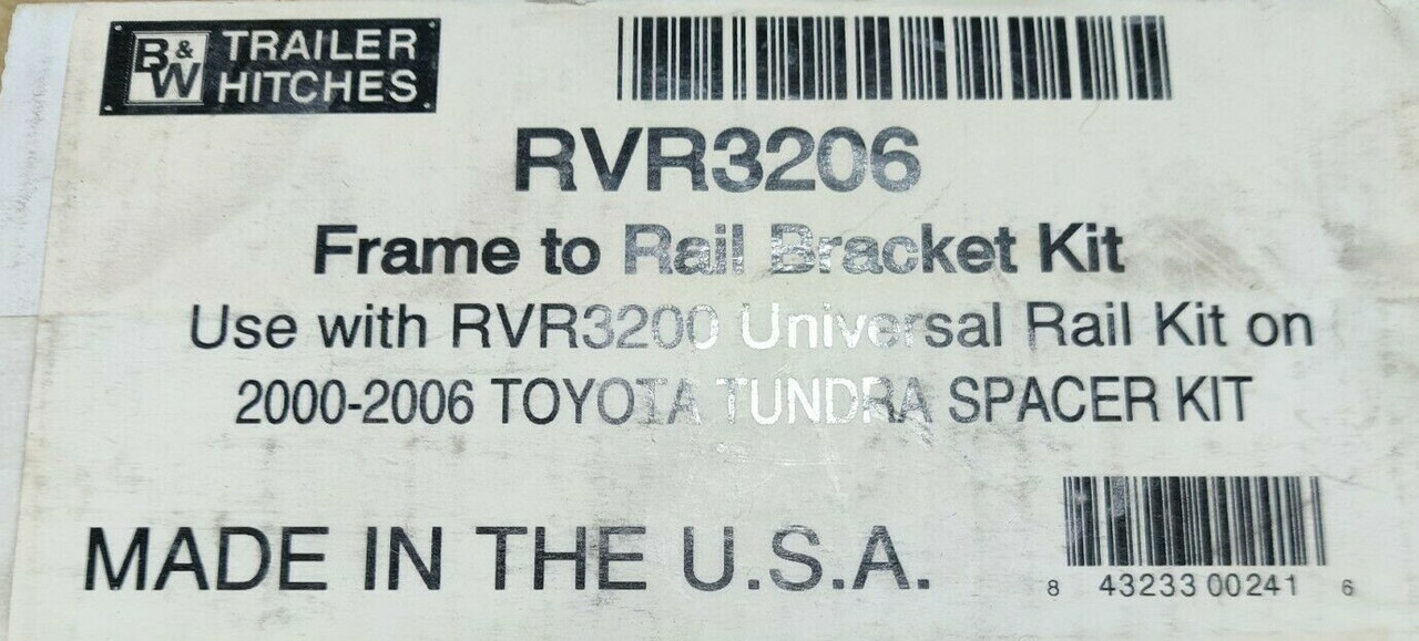 B&W Trailer Hitches 00-06 Toyota Tundra Spacer Frame To Rail Bracket Kit RVR3206