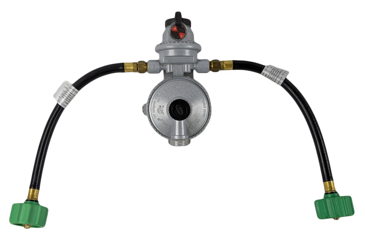 Fairview Dual LP Tank Regulator Auto Changeover W/ 12" Hoses 3/8" FPT RV Camper