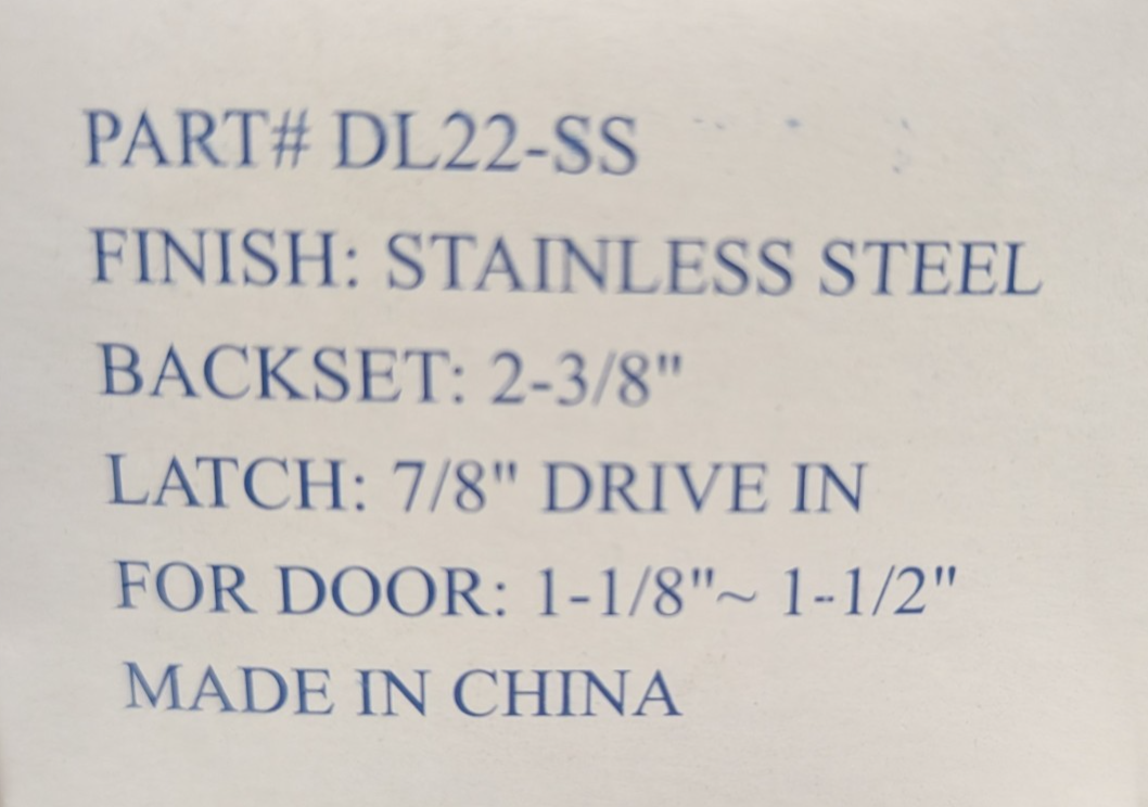 Mobile Home RV Interior Door Knob Passage Handle Non-Locking Stainless Steel