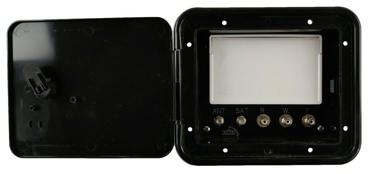 KIB RV Entertainment Storage Hatch 7.5" x 6.5" Black Thumb Lock Camper Outlet TV