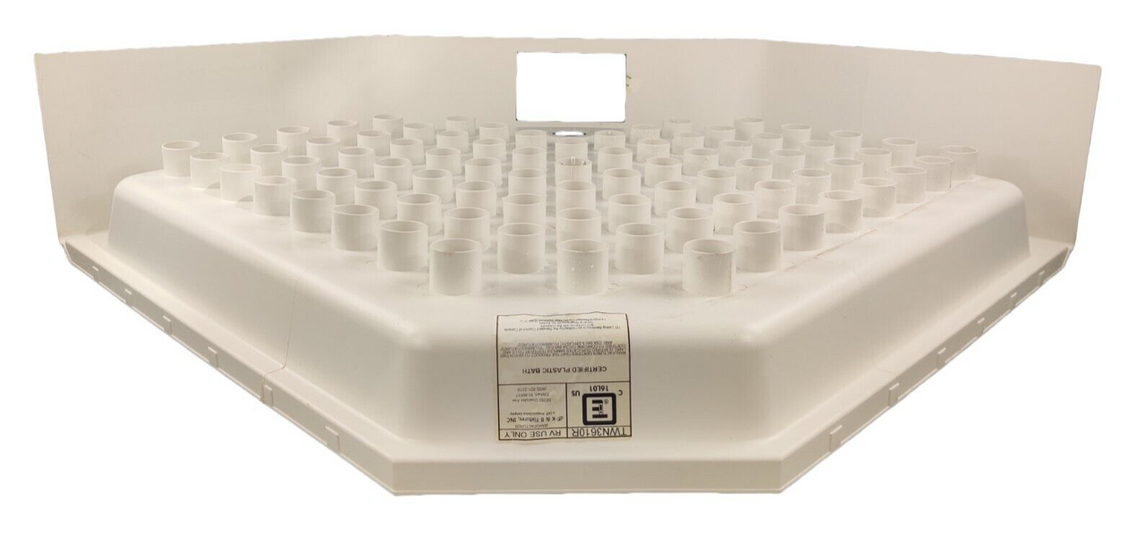 RV Corner Shower Pan Base 36" White Center Drain Trailer Camper Wash Bath Room