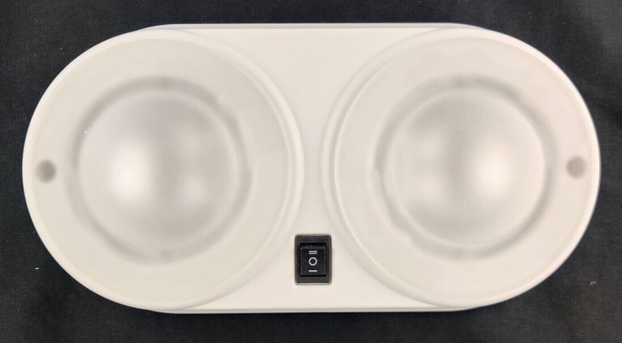 Halogen Dual Double Interior Light 12v Surface Mount W Switch Ceiling Fixture RV