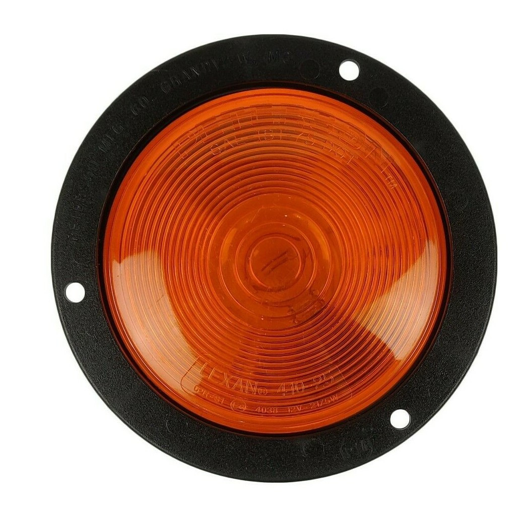 Peterson 4" Amber Yellow Marker Turn Signal Light w Flange 418 Rear Tail Trailer