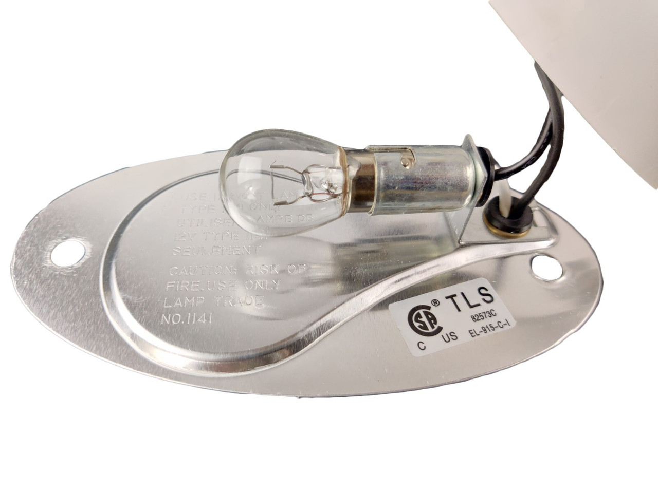 12V Exterior Oval Clear Lens Porch Light W/ Switch Utility RV Camper White